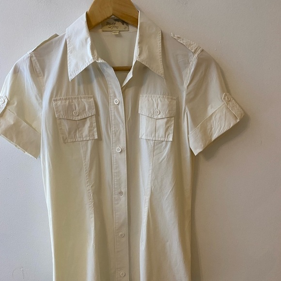 Elizabeth and James Ecru Nylon Utility Shirt - Picture 1 of 8